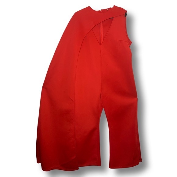 RED WIDE PANT JUMPER w/ CAPE(4XL)!! - Picture 1 of 7
